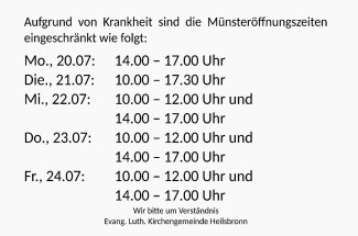 Öffnungszeiten 