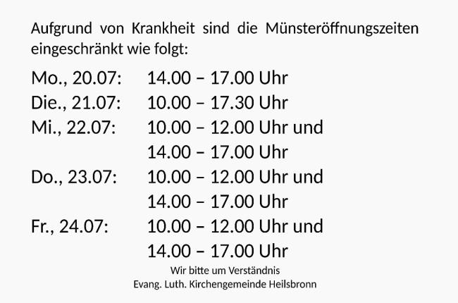 Öffnungszeiten 